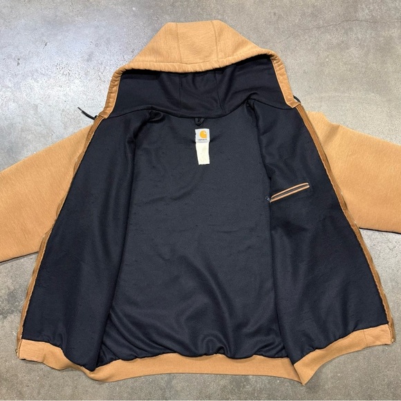 Vintage Carhartt Full Zip Hoodie Fleece Lined Workwear Jacket USA - Picture 5 of 8